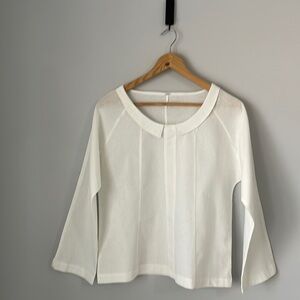 Amazon White Folded Collar Scoop Neck Top